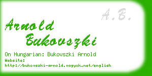 arnold bukovszki business card